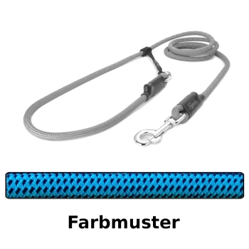 EASYLONG Hundeleine - L - 4m - blau mit schwarzen Punkten